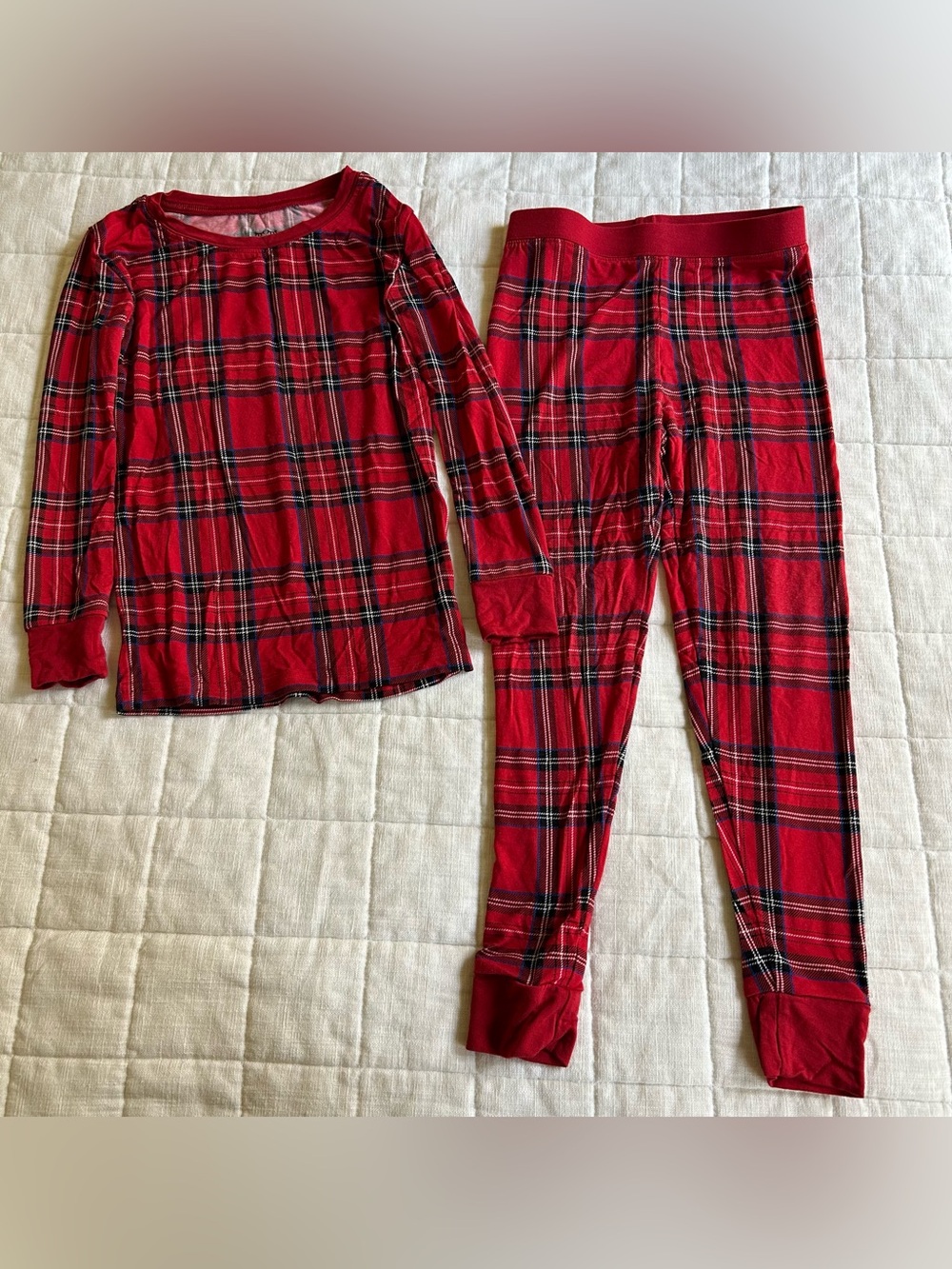 Little Sleepies Bamboo Red Plaid Kids Pajama Set - Long Sleeve Top & Pants